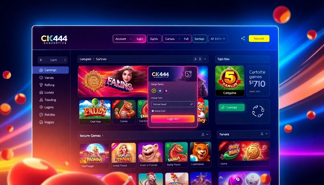 Clicking ck444 login button on a modern, user-friendly gaming platform with vibrant visuals and seamless navigation.