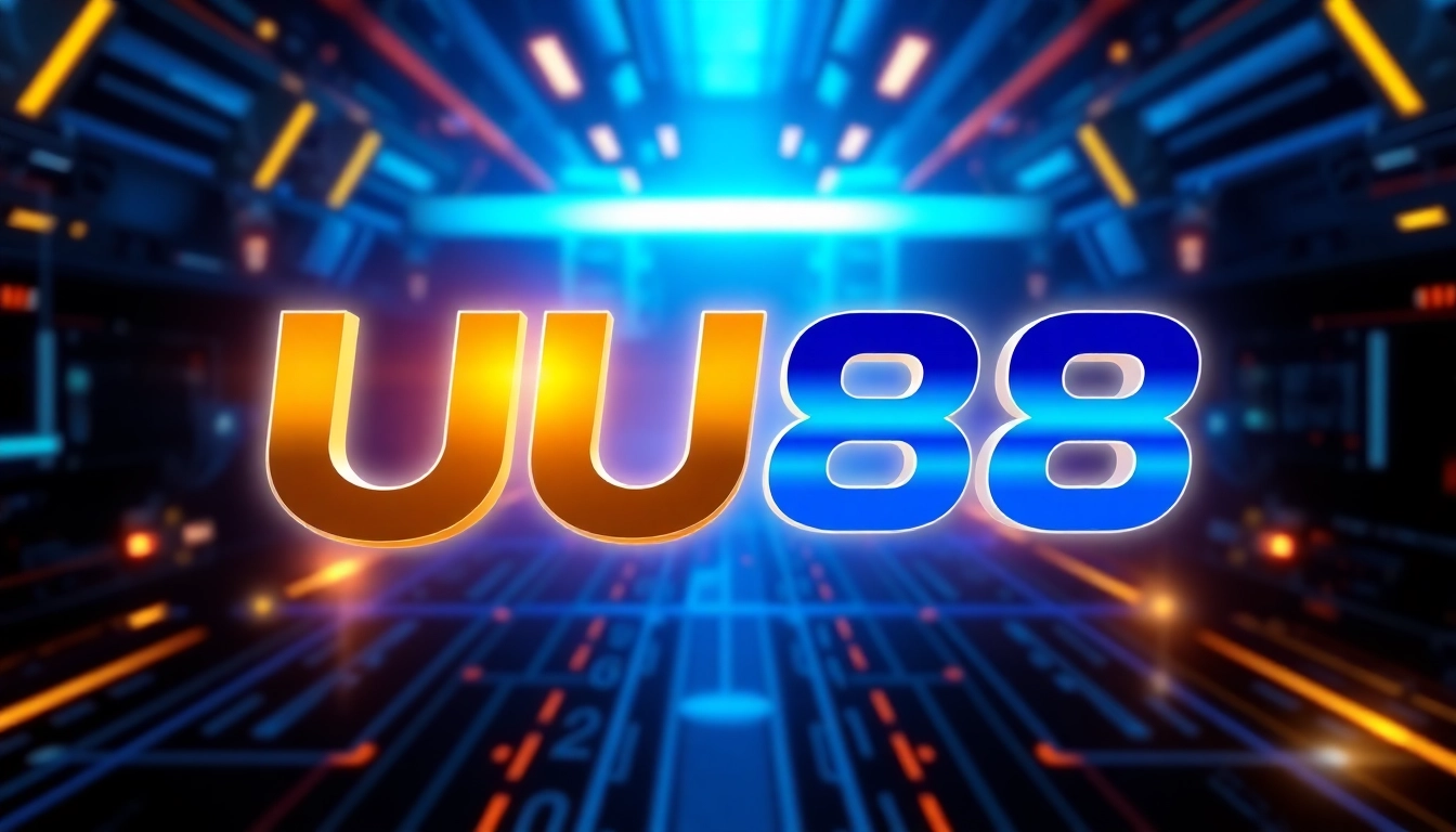 Dynamic UU88 branding logo representing online gaming and entertainment with vibrant colors and modern design for greater brand recognition.