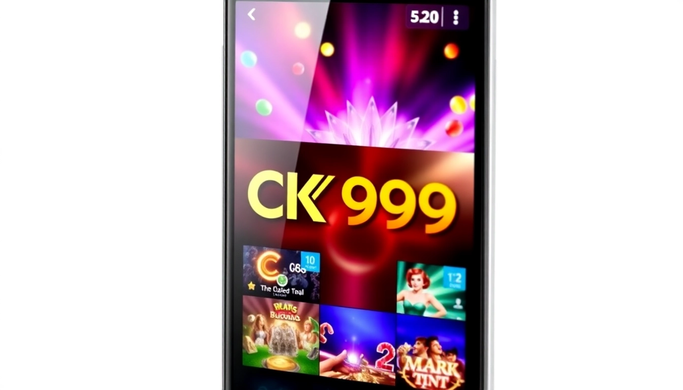 The ck999 app interface on a smartphone showcasing casino games and betting options, emphasizing seamless mobile gaming experience for users.