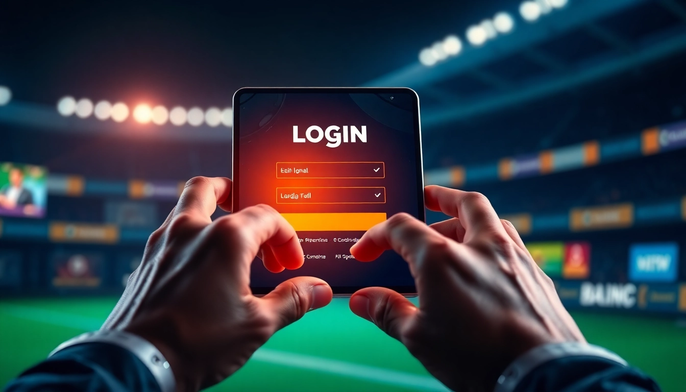 Login screen of Sky exchange login page with vibrant sports and casino themes, highlighting secure access to online betting. Accessible and user-friendly interface for seamless gaming experience.