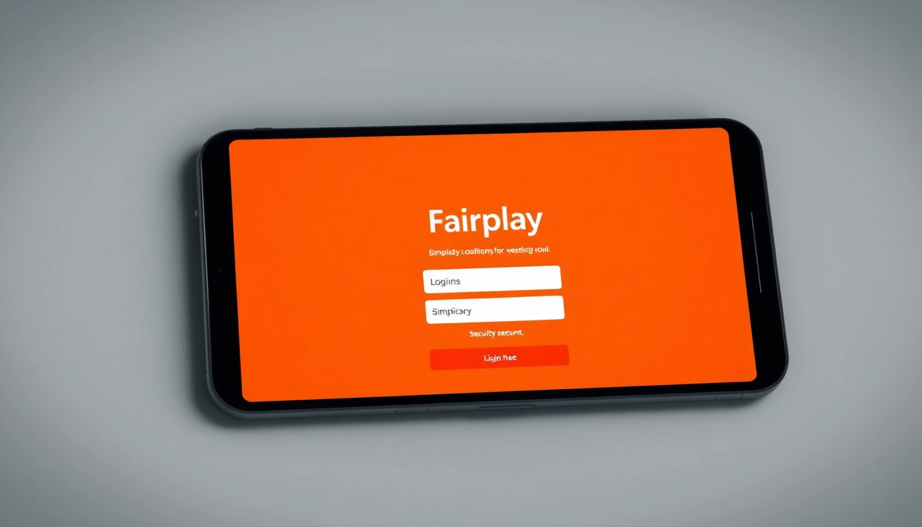 Fairplay login page displayed on a smartphone with vibrant orange and black design, emphasizing secure access and user-friendly interface, optimized for easy navigation for Indian bettors.