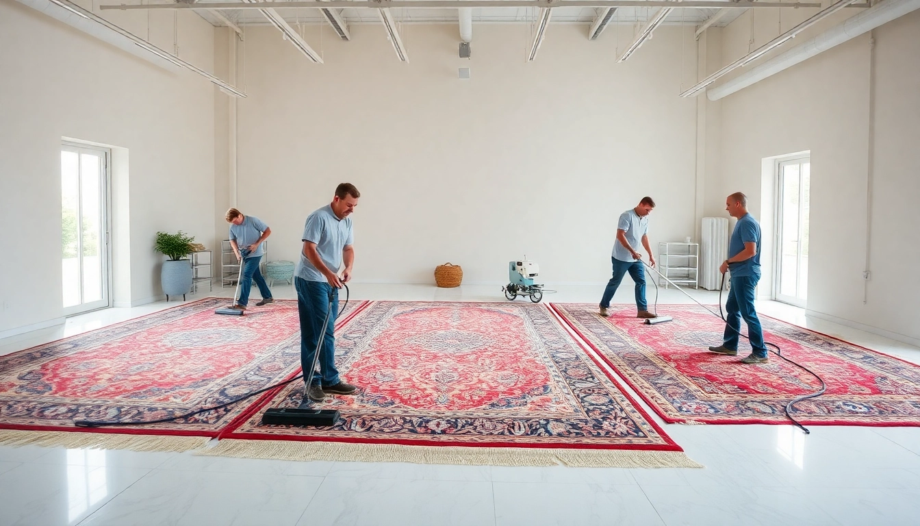 High-quality Lavaggio tappeto Milano cleaning service showcasing professional team deep