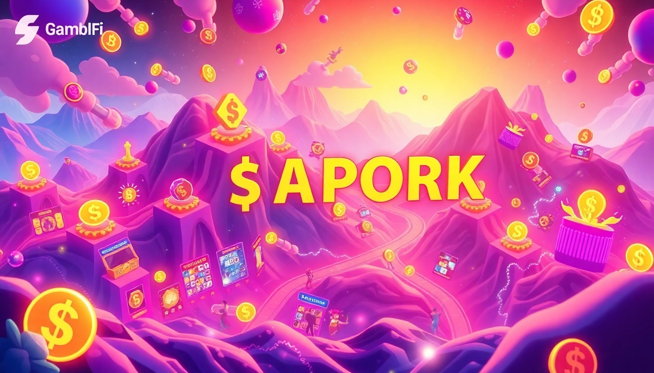 An energetic scene featuring a prominent APORK Token surrounded by multi-chain blockchain