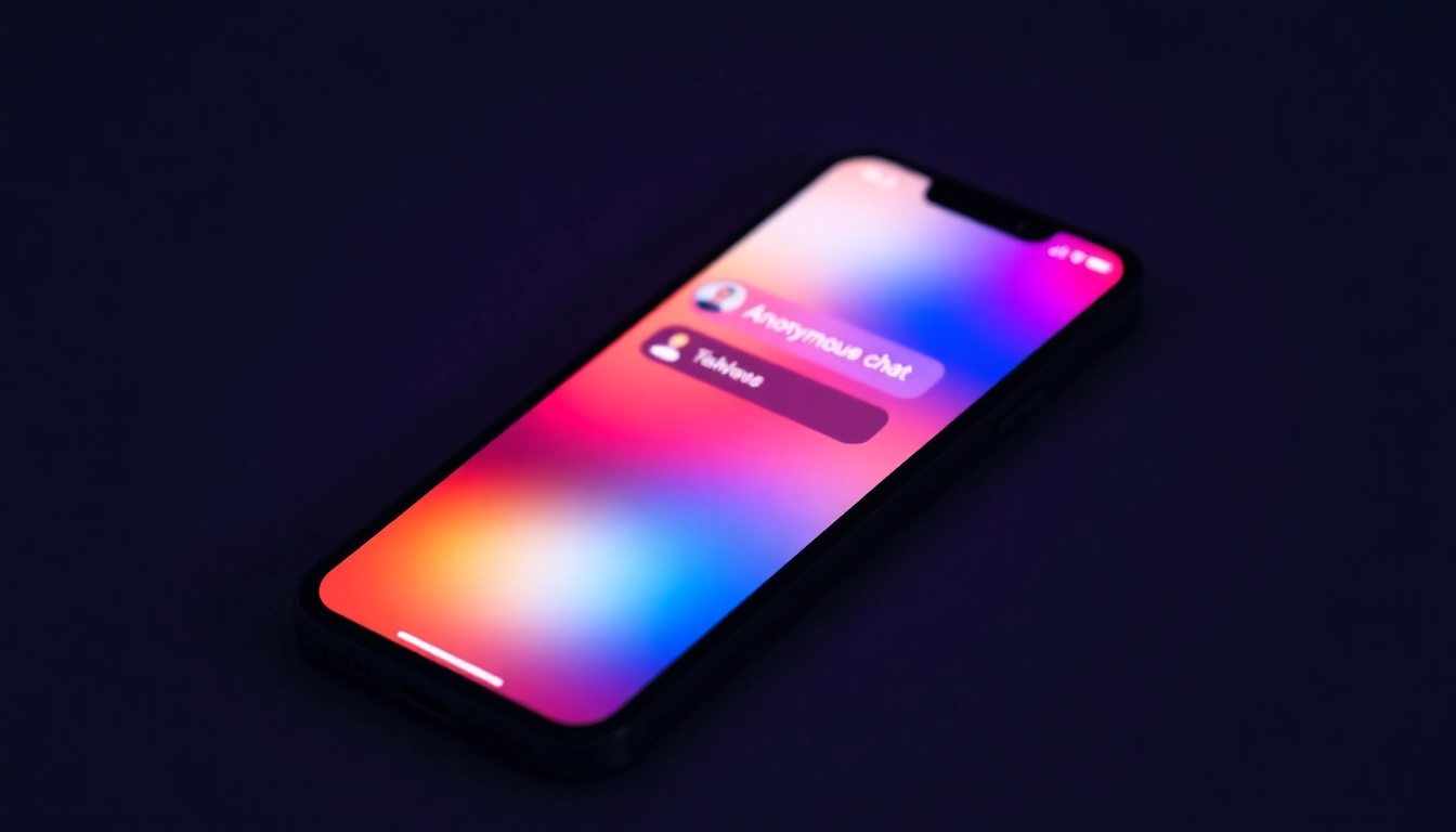 Blindchat app interface showcasing anonymous messaging feature for social connections and