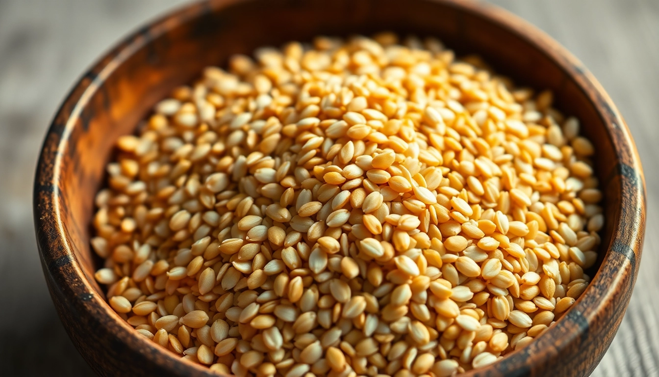 High-quality sesame seeds for cooking and health applications, prominently displayed in a